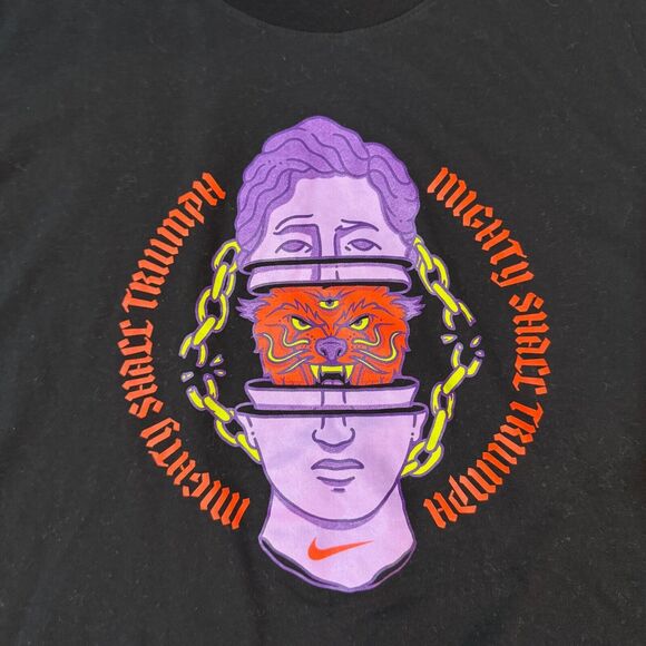 Nike Dri-FIT Mighty Shall Triumph T Shirt Men Size Large RARE Black Casual - Picture 3 of 8